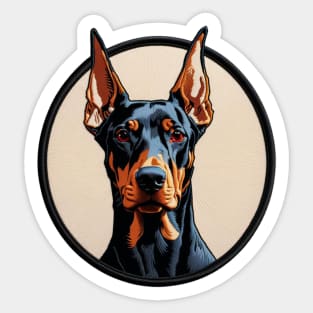 Dobermann Embroidered Patch Sticker